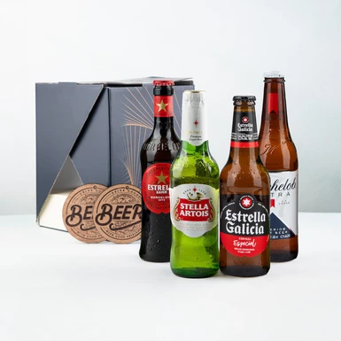 4 Pack Cervezas Importadas con Portavasos 26888