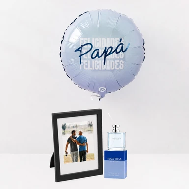 Loción "Voyage" con Marco Personalizado y Globo "Felicidades Papá". 26919