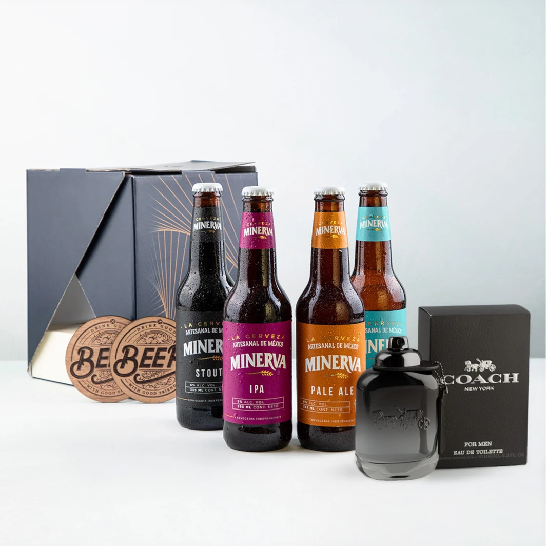 Cheers para Papá: Loción “Coach” y 4 Pack de Cerveza con Portavasos 26920