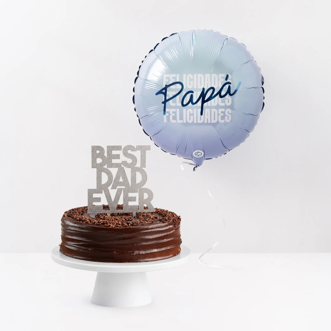 Pastel de Chocolate “Best Dad Ever” con Globo 26955