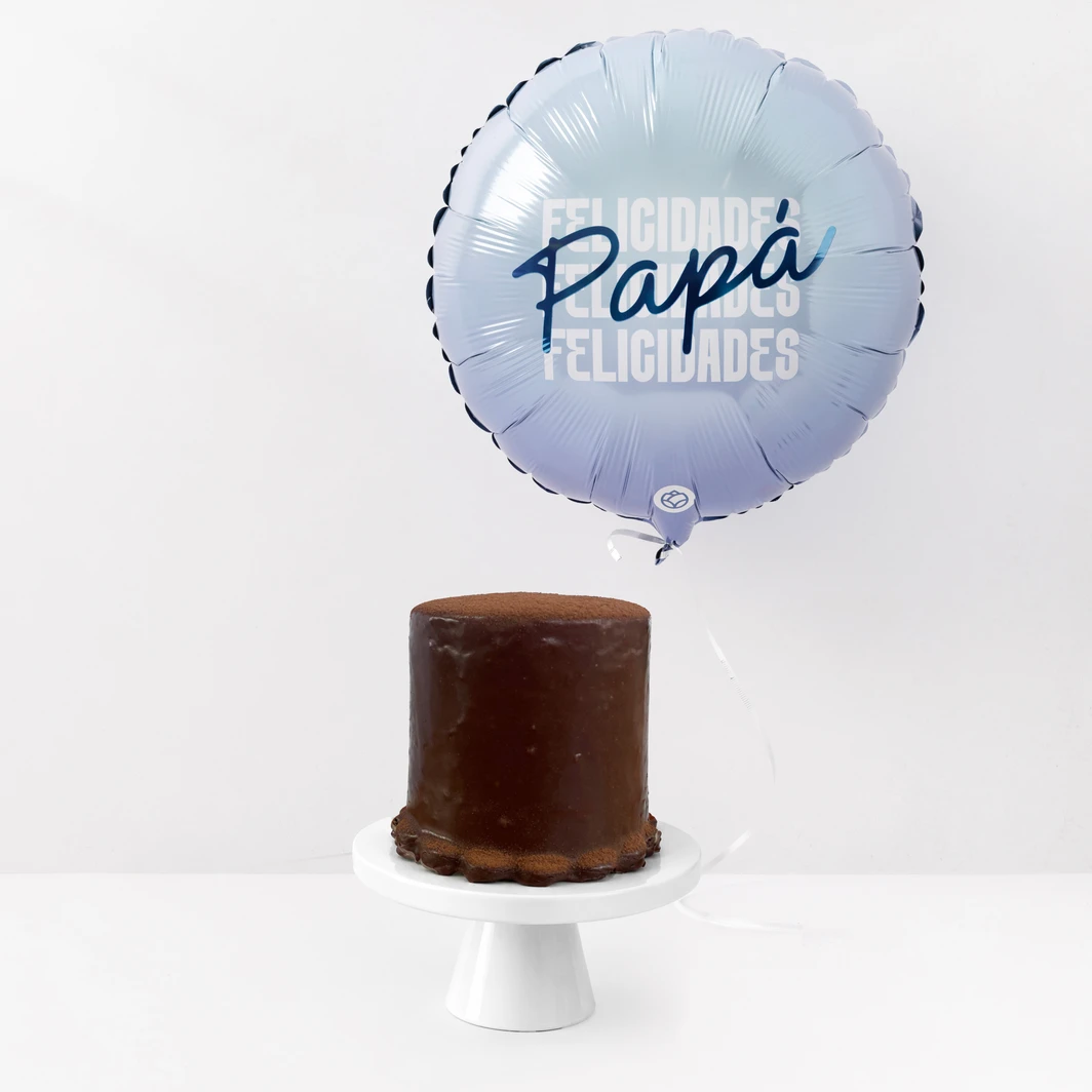 Pastel Trufa de Chocolate con Globo “Felicidades Papá” 26959