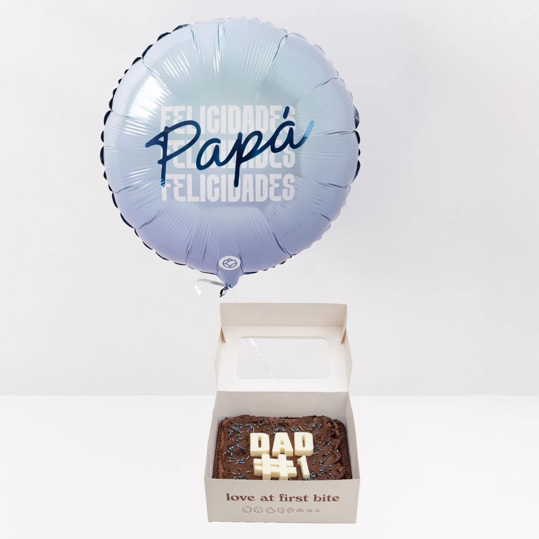 Brownies con  Globo “Felicidades Papá” 26965