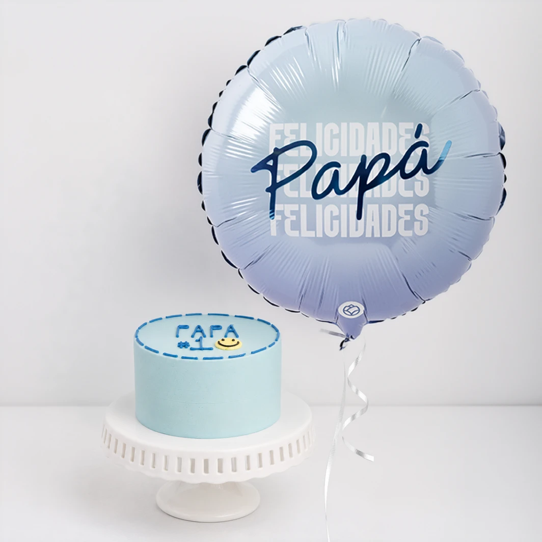 Pastel Chocolate “Papá #1” con Globo “Felicidades Papá” 26994