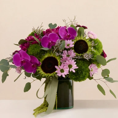 Campo de Terciopelo con Orquídea y Girasoles 26998