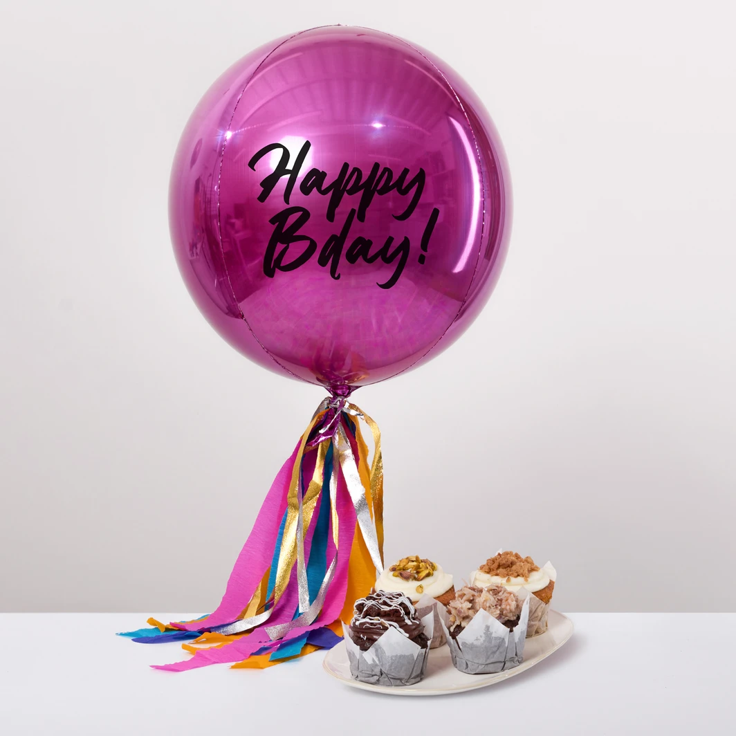 Dulce Cumpleaños: Muffins y Orbz Magenta Happy Bday! 26999