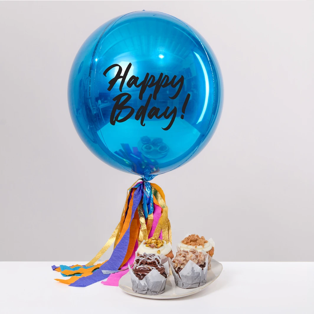 Sweet Wishes with La Divinata Muffins & Blue Happy Bday! Orbz  27004