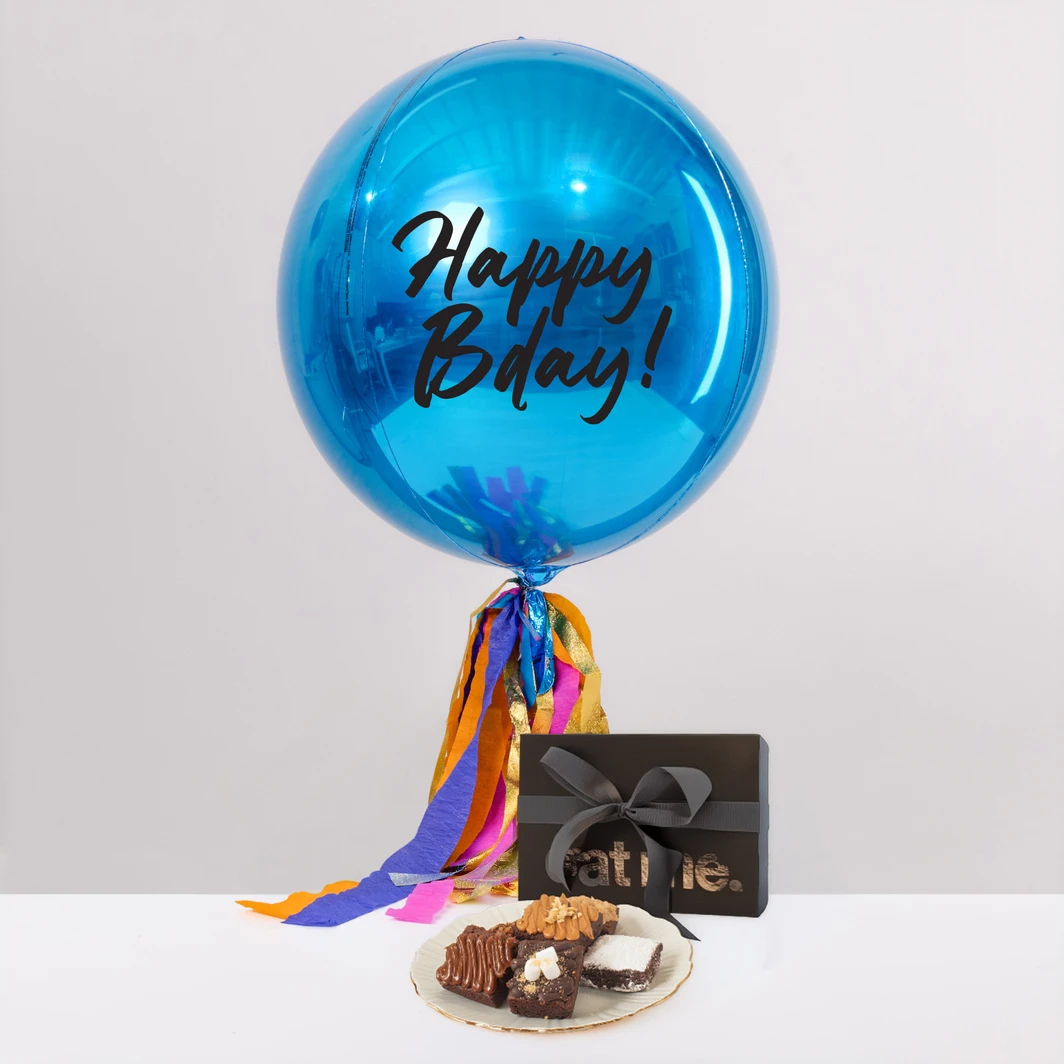 Alegría con Brownies Eat Me y Orbz Azul Happy Bday! 27006