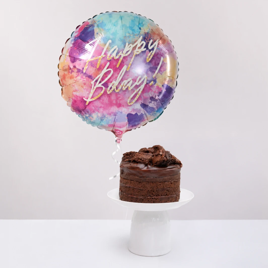 Florence Chocolate Cake with "Happy Bday!" Balloon 27057