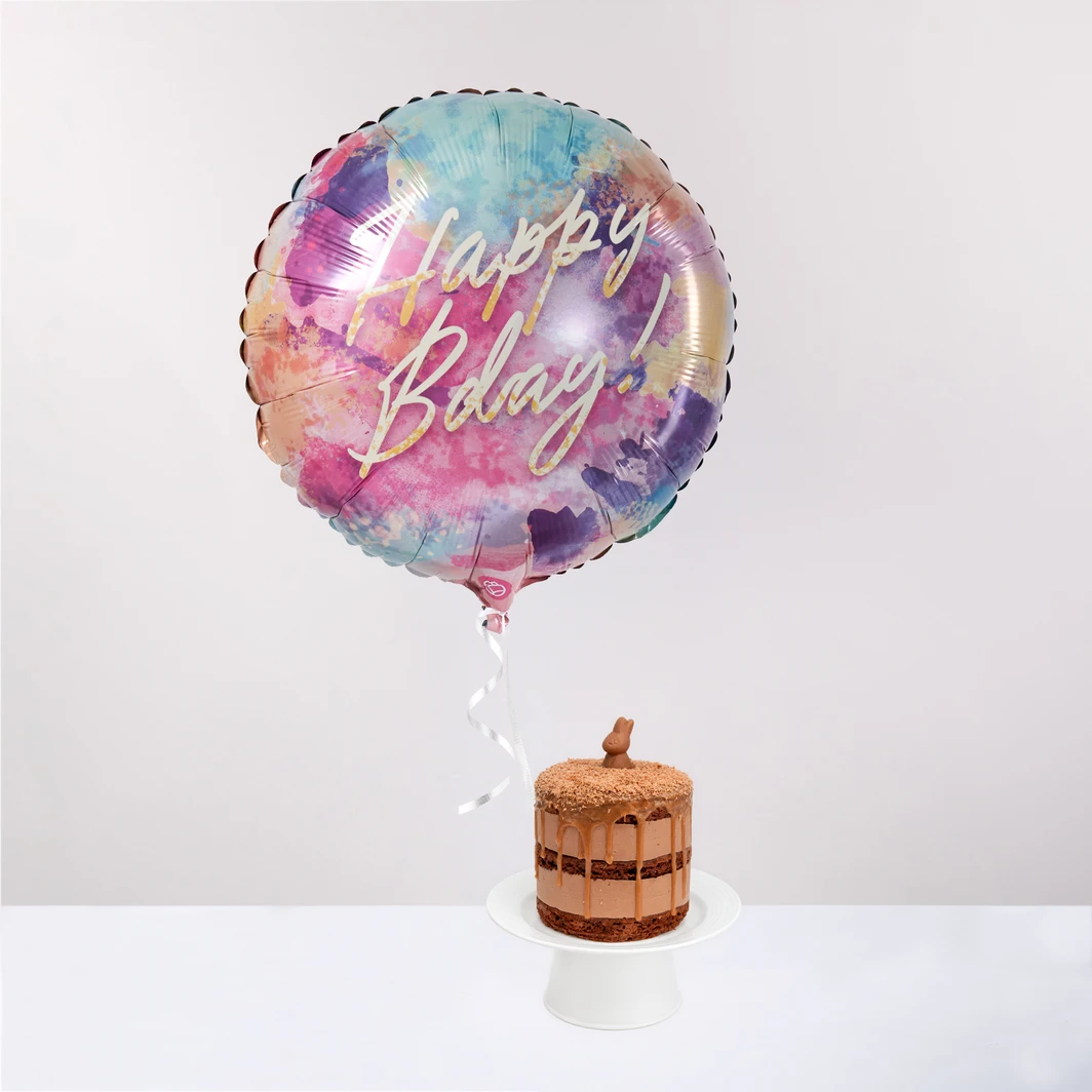 Pastel Conejito Mil Miel con Globo Happy bday! 27074
