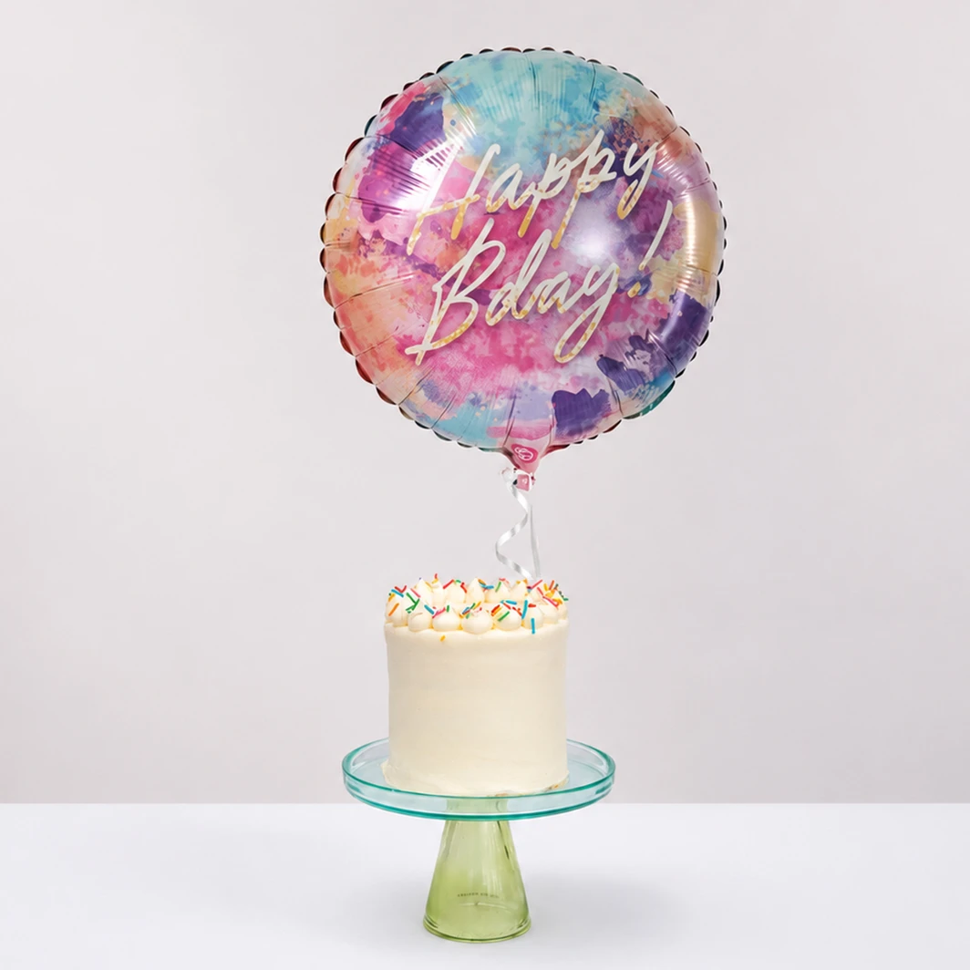 Pastel de Cumpleaños Mil Miel con Globo Happy bday! 27075