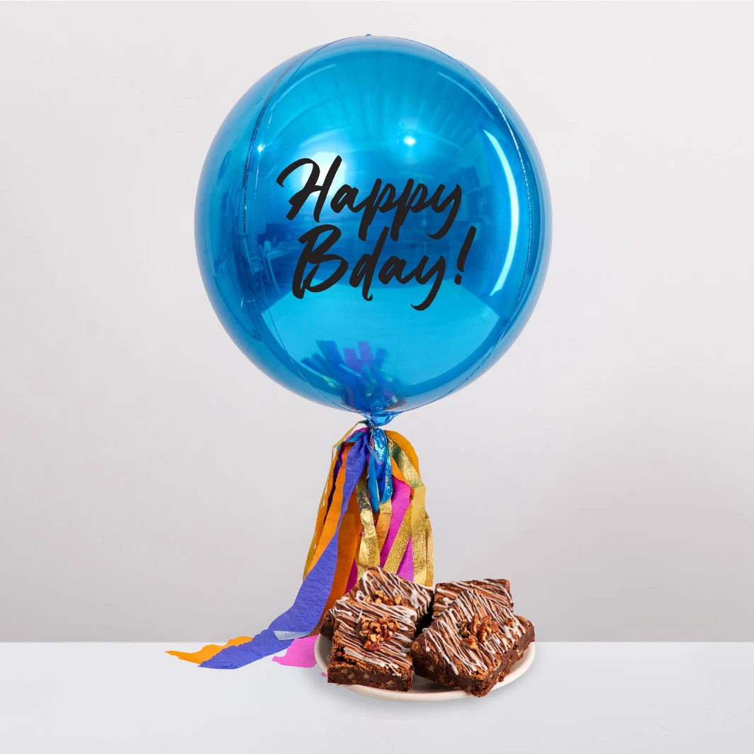 Brownies Bakings con Orbz Azul Happy Bday! 27100