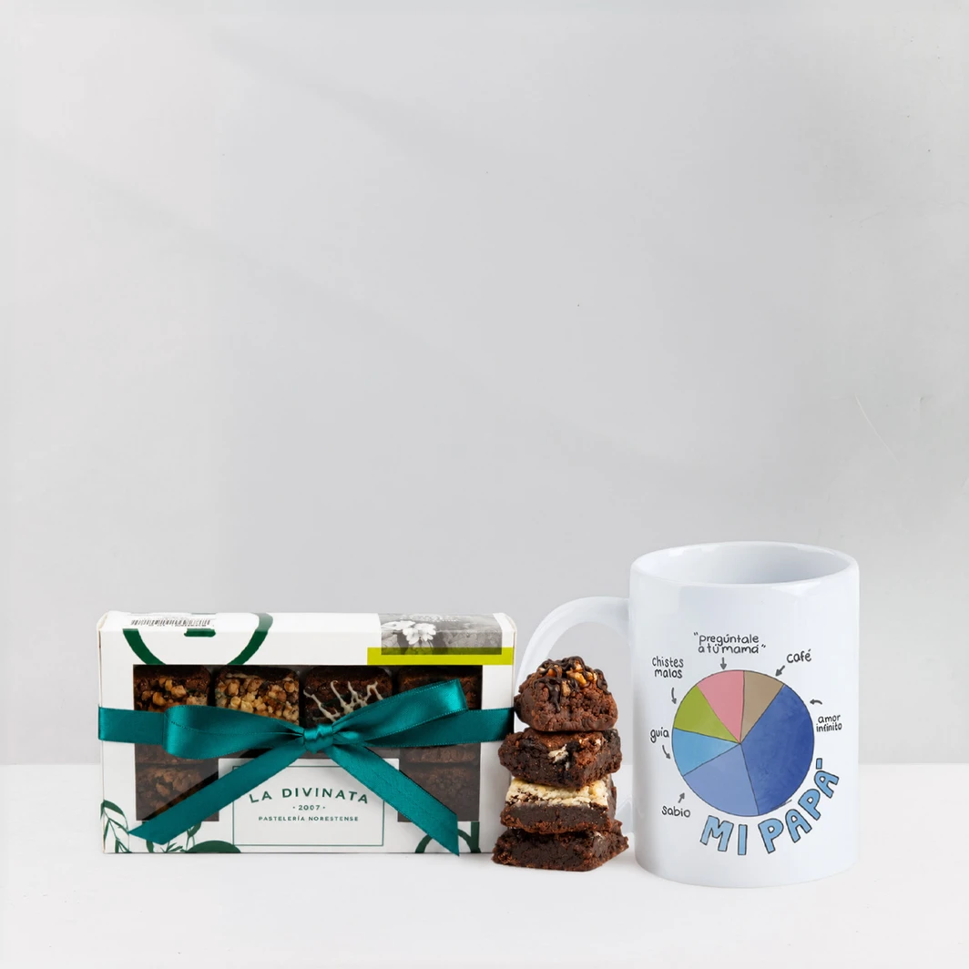Mini Brownies La Divinata and Personalized Mug "My dad 100%" 27141