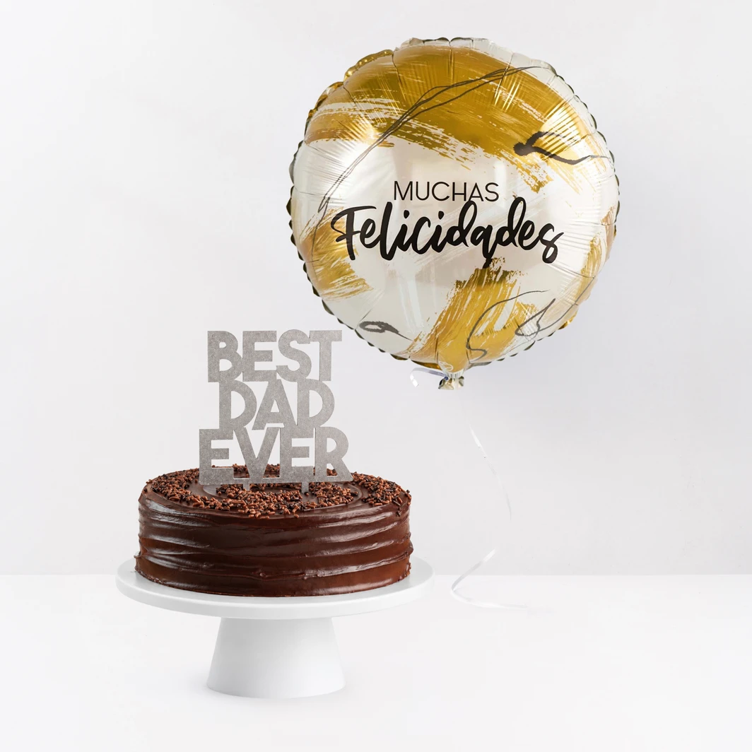 Pastel De Chocolate Para Papá con Globo 27155