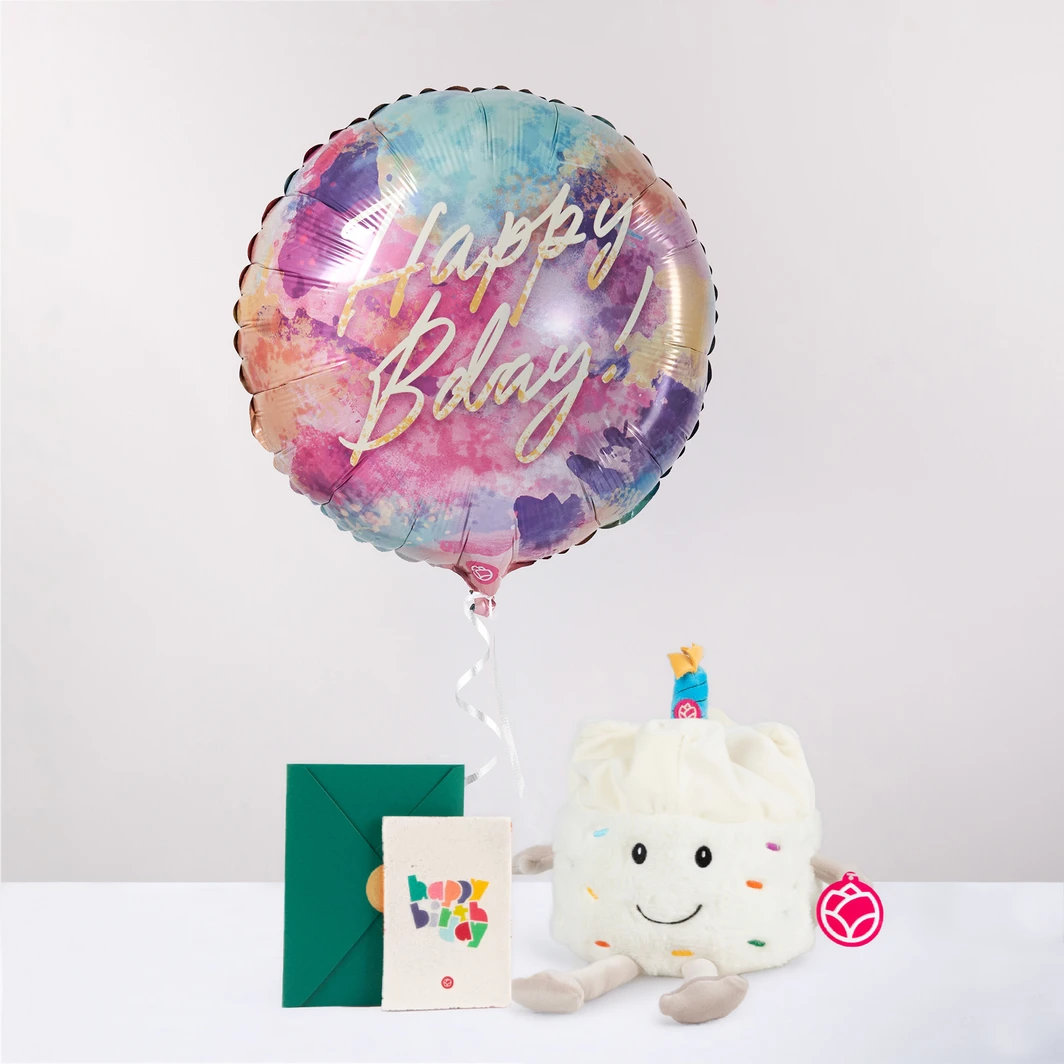 "Pastelin" with Wafer and Happy Birthday Balloon 27170