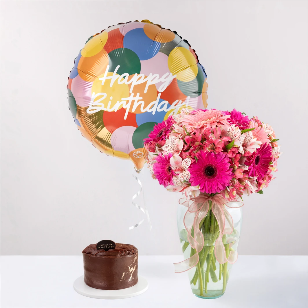 Kit Cumpleañero Chocolate con Gerberas 27174