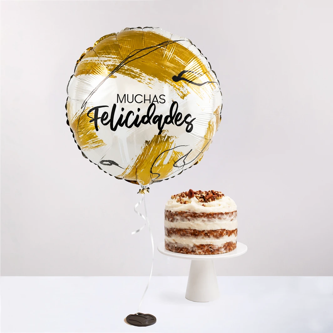 Globo “Muchas felicidades con Pastel de Zanahoria sin Azúcar” 27273