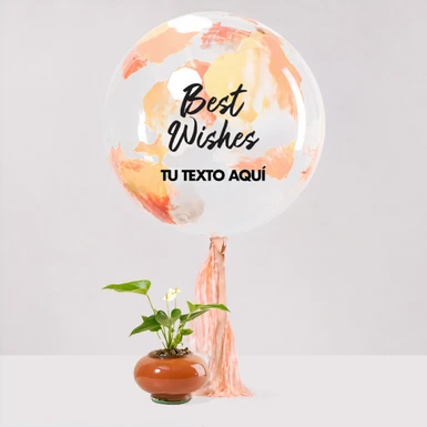 Mini Anturio Blanco con Globo Best Wishes 27406