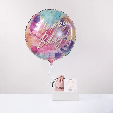 Set Piedra del Mes Agosto con Globo Happy bday! 27408