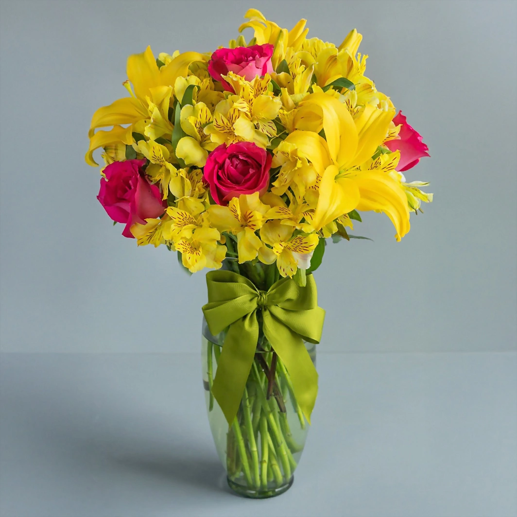 Sunset with Roses and Lily Flower 2390