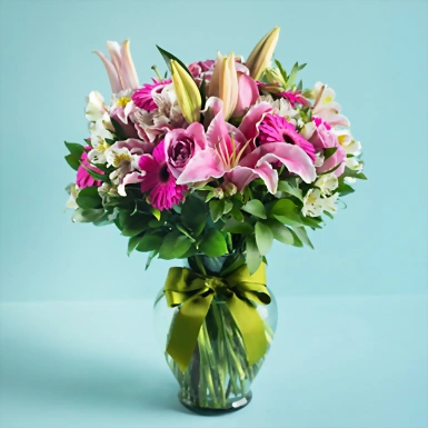 Fantasía con 10 Gerberas y Rosas 2355
