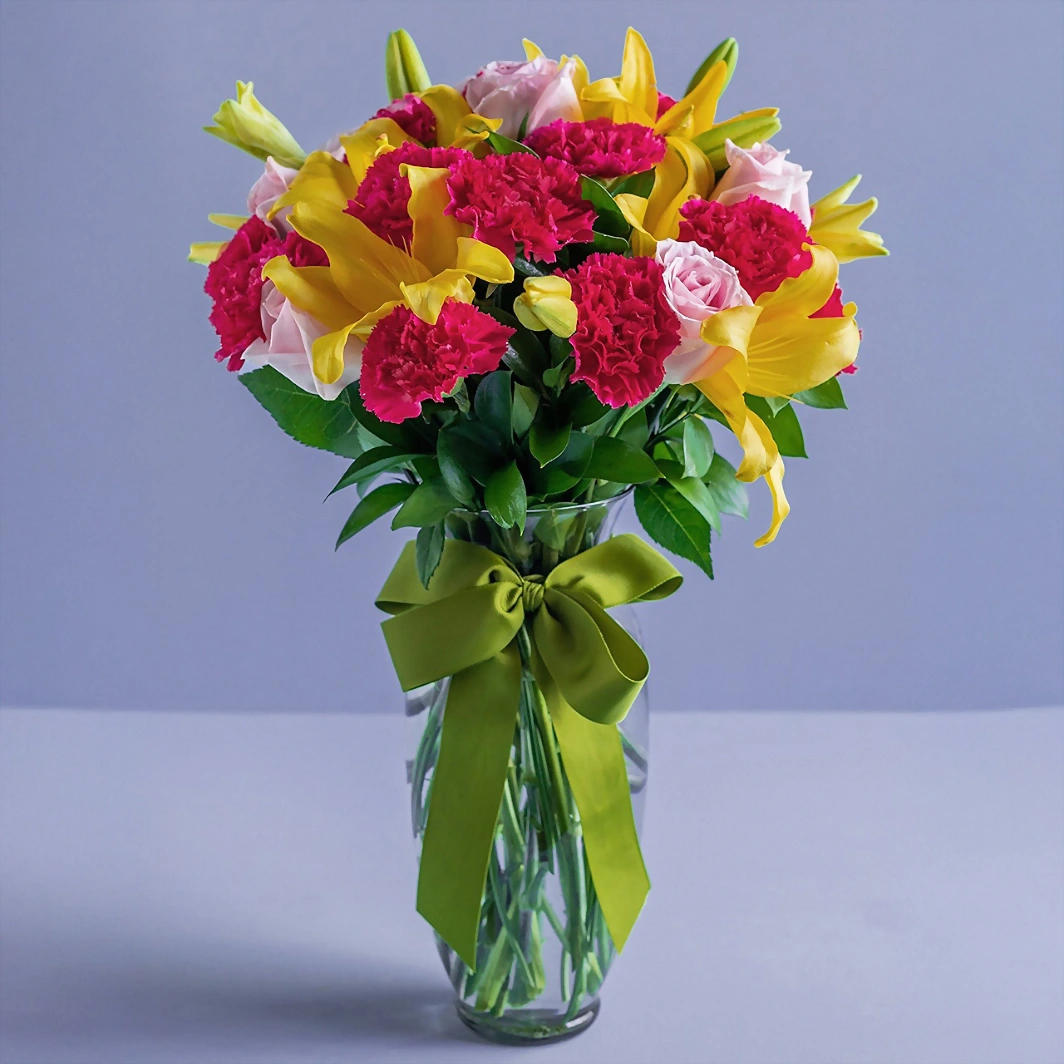 Arreglo de 10 Rosas y Lilys 2642