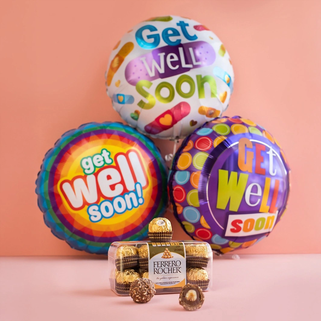 Arreglo de Globos Mejórate Pronto con Ferrero 4065
