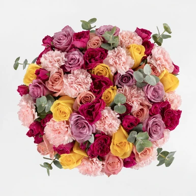 Ramo grande de 16 rosas y mini rosas 5807
