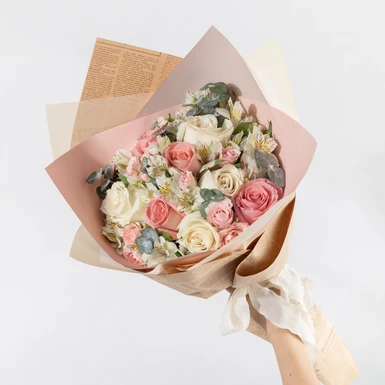 Cariño Ramo de Rosas Rosa y Blancas 6689