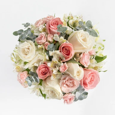 Ramo de  Rosa Hermosa y Rosa Blanca 6689