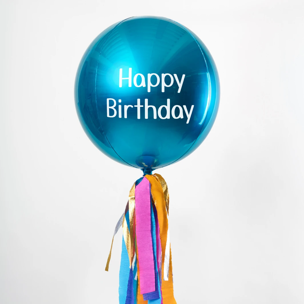 Globo Esfera Azul "Happy Birthday" 9075