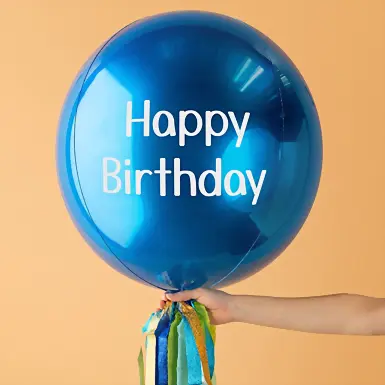 Globo Esfera Azul "Happy Birthday" 9075