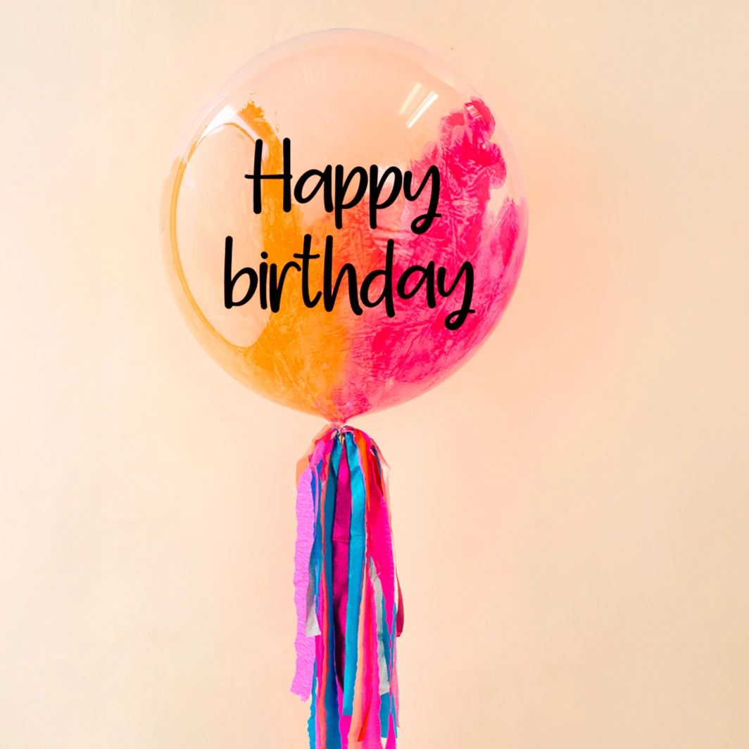 Bubble Balloon "Happy birthday" Coral 10110
